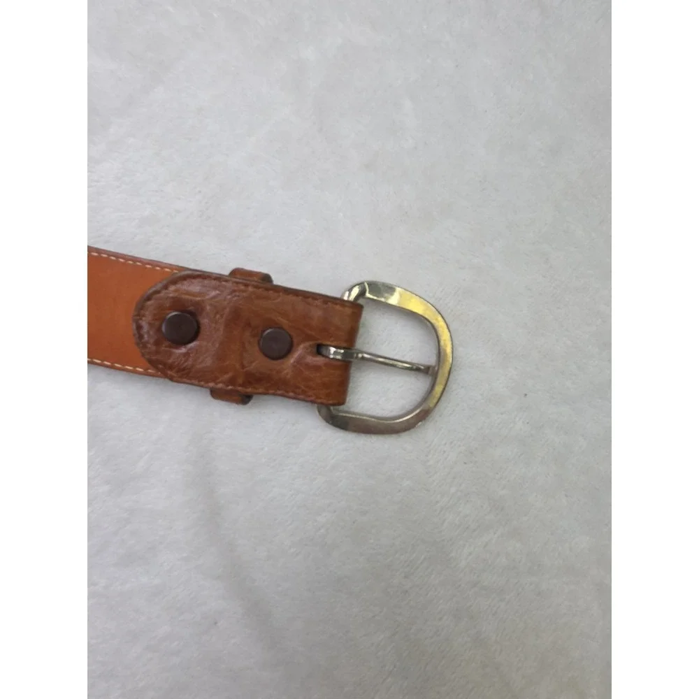 Tony Lama GL21228 Brown Leather Belt Men's Size 40 Western Silver Buckle USA